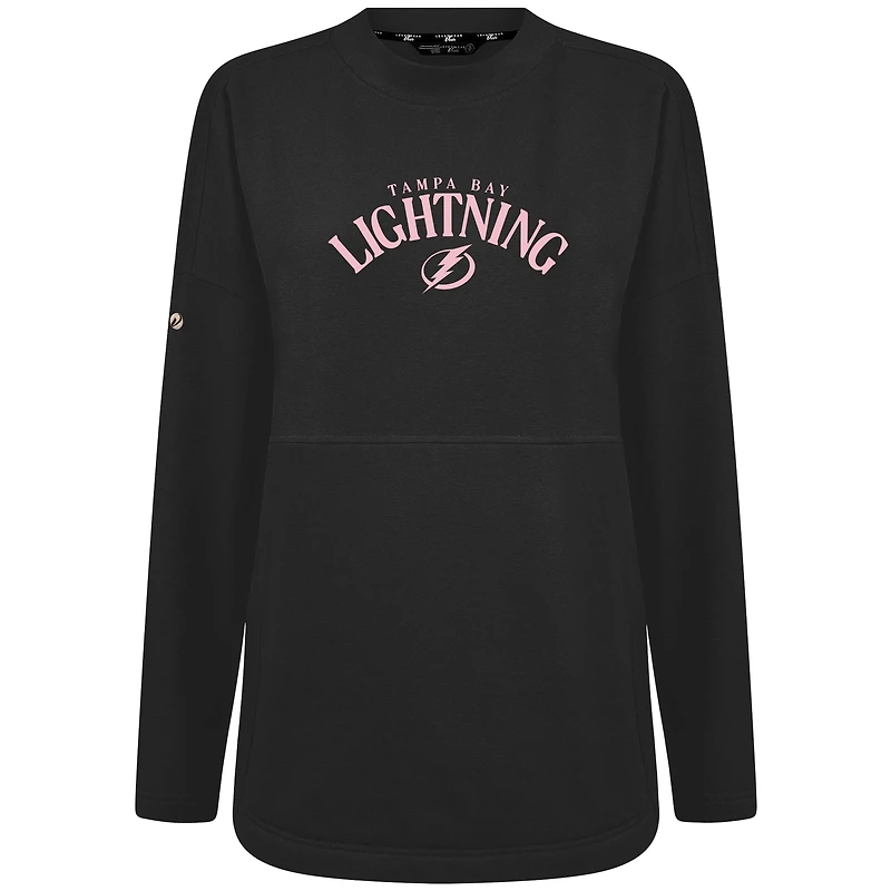 Women's Levelwear  Black Tampa Bay Lightning Mother's Day Beaudry Arched Pullover Sweatshirt