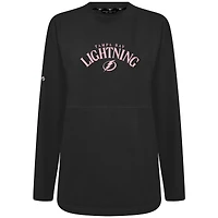 Women's Levelwear  Black Tampa Bay Lightning Mother's Day Beaudry Arched Pullover Sweatshirt