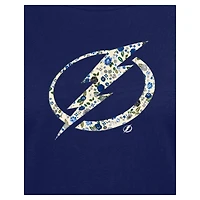T-shirt à fleurs bleu marine Tampa Bay Lightning Glam Game de New Era pour femme