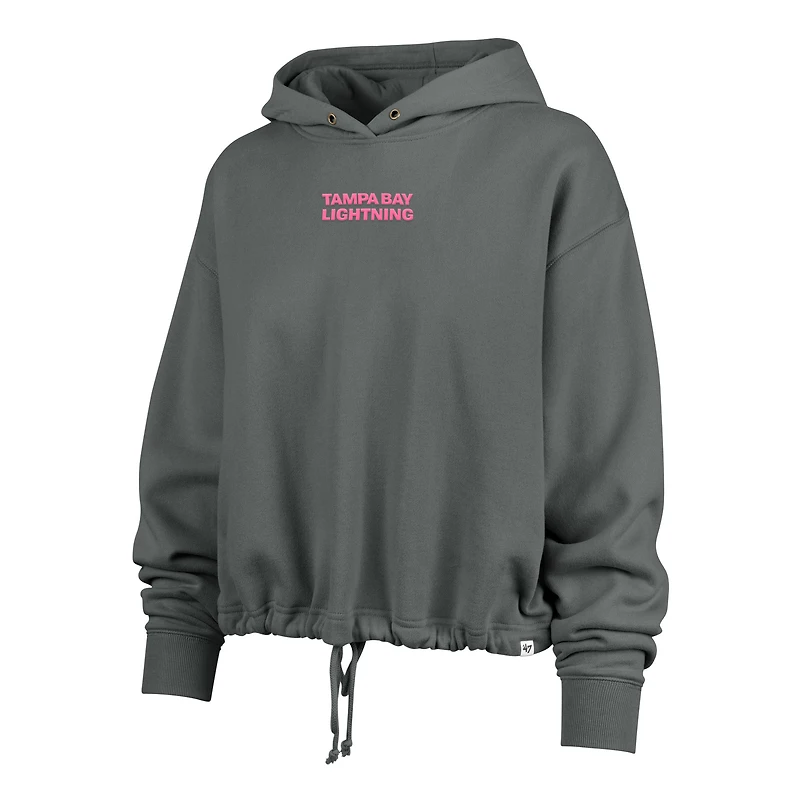 Sweat à capuche court Bright Side Venice '47 gris pour femme Tampa Bay Lightning