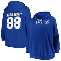 Pull à capuche lacets et col en V Andrei Vasilevskiy Royal Tampa Bay Lightning pour femmes, grande taille