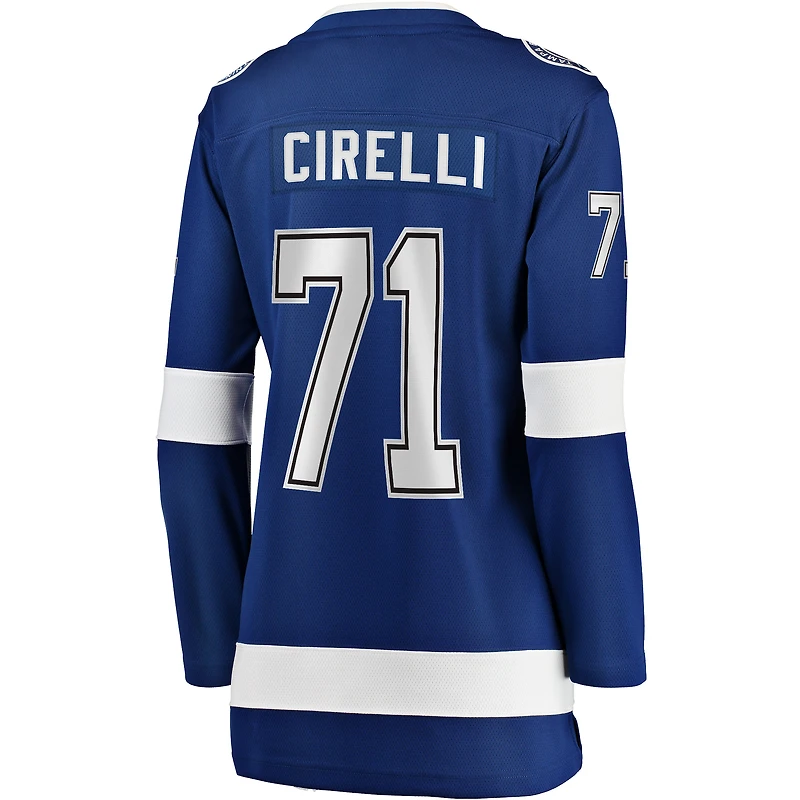 Maillot de joueur échappé à domicile Anthony Cirelli Fanatics bleu Tampa Bay Lightning pour femme