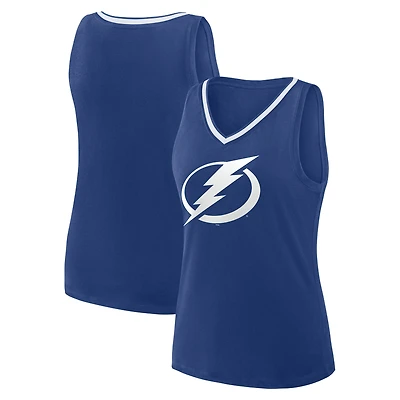 Débardeur bleu à col en V pour femme Tampa Bay Lightning Stellar Win