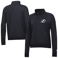 Women's Champion  Black Tampa Bay Lightning Powerblend Quarter-Zip Sweatshirt