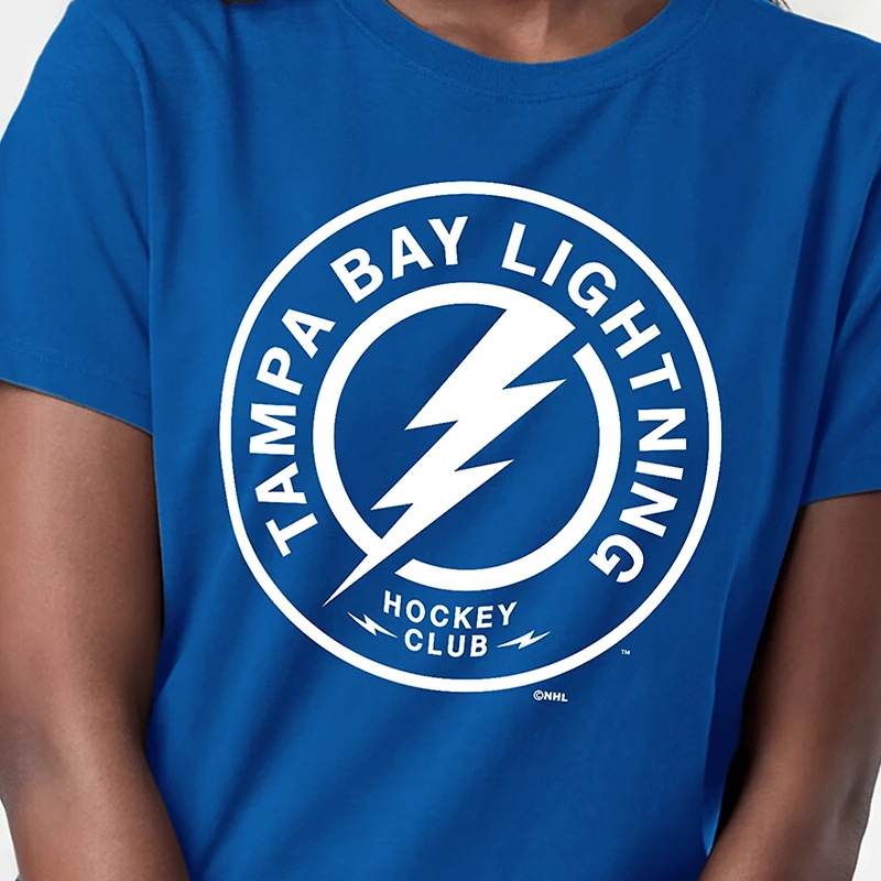 Women's Champion Blue Tampa Bay Lightning Wordmark Lockup T-Shirt