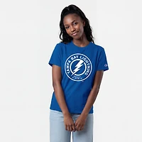 T-shirt Champion Blue Tampa Bay Lightning pour femmes avec logo et logo.