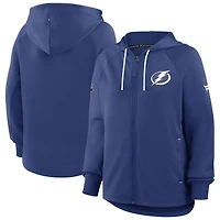 Sweat à capuche zippé intégral Authentic Pro Rink bleu Fanatics Tampa Bay Lightning pour femme