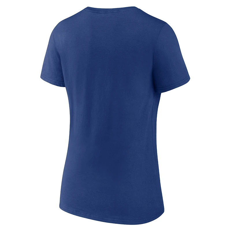 T-shirt à col en V Authentic Pro Fanatics pour femmes, bleu, Tampa Bay Lightning