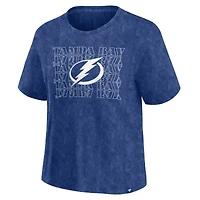 T-shirt délavé bleu fanatiques Tampa Bay Lightning pour femme