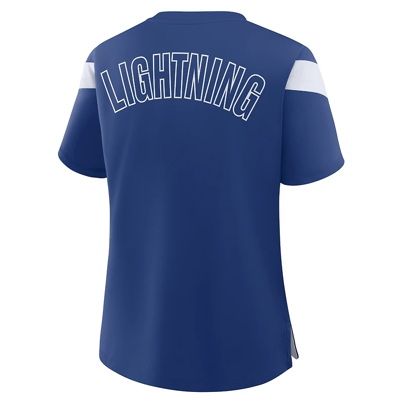 T-shirt bleu Fanatics pour femme Tampa Bay Lightning Offside Athena