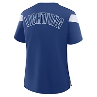 T-shirt bleu Fanatics pour femme Tampa Bay Lightning Offside Athena
