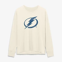 T-shirt à manches longues Fanatics Cream Tampa Bay Lightning pour femmes, logo vieilli