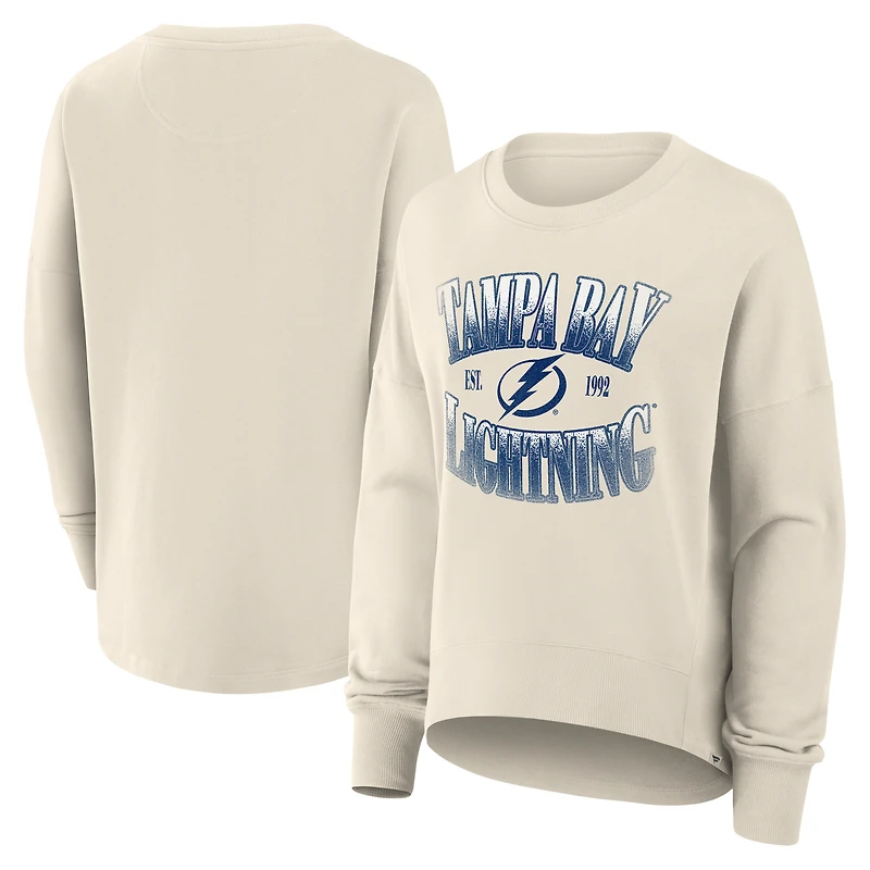 Sweat-shirt surdimensionné pour femme Fanatics Cream Tampa Bay Lightning