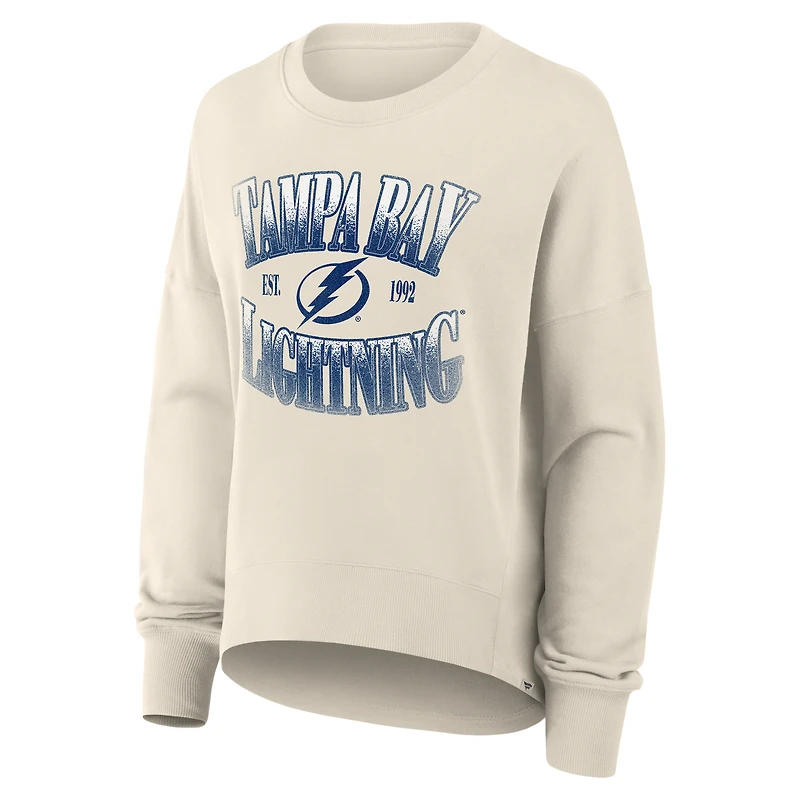 Sweat-shirt surdimensionné pour femme Fanatics Cream Tampa Bay Lightning