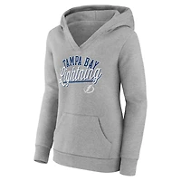 Sweat à capuche gris Fanatics Tampa Bay Lightning Simplicity Crossover col en V pour femmes