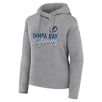 Chandail à capuchon préféré du Lightning de Tampa Bay Fanatics gris chiné pour femmes