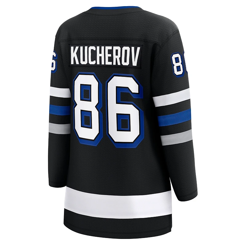 Maillot de joueur suppléant Premier Breakaway du Lightning Tampa Bay Fanatics Nikita Kucherov noir pour femmes