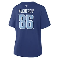 Women's Fanatics Nikita Kucherov Blue Tampa Bay Lightning 2026 NHL Stadium Series Authentic Stack Name & Number T-Shirt