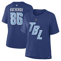 Women's Fanatics Nikita Kucherov Blue Tampa Bay Lightning 2026 NHL Stadium Series Authentic Stack Name & Number T-Shirt