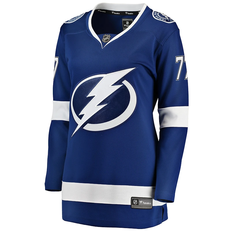 Maillot de joueur Breakaway Victor Hedman bleu Lightning Tampa Bay Fanatics pour femmes