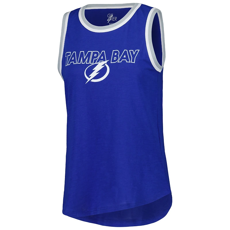 Débardeur stratégique G-III 4Her par Carl Banks pour femmes, bleu, Tampa Bay Lightning