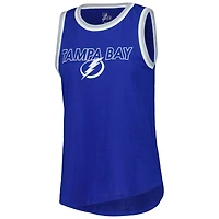 Débardeur stratégique G-III 4Her par Carl Banks pour femmes, bleu, Tampa Bay Lightning