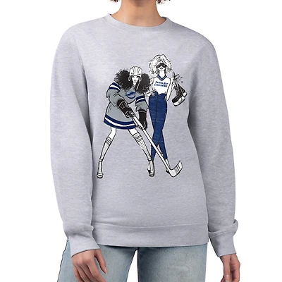 Sweat-shirt polaire à enfiler G-III 4Her pour femmes par Carl Banks, blanc, motif de l'équipe hockey des Lightning Tampa Bay.