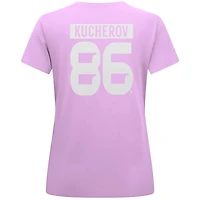T-shirt femme Levelwear Nikita Kucherov lavande avec nom et numéro de l'hymne du Lightning Tampa Bay Hockey Fights Cancer
