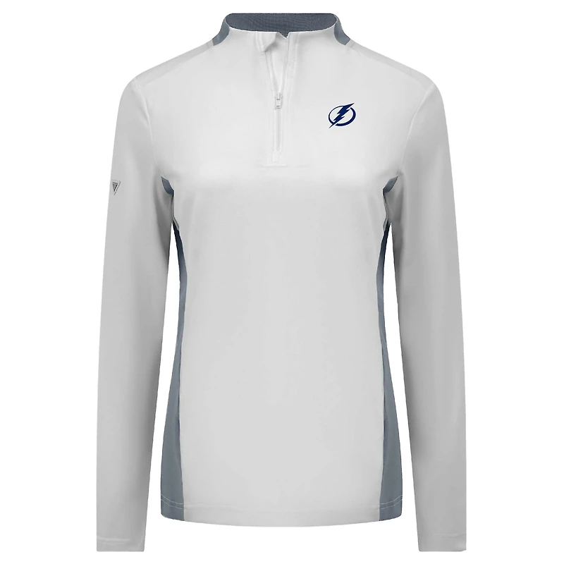 Haut à glissière quart de tour Moxie Insignia Core Tampa Bay Lightning pour femme Levelwear blanc