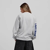 Sweat-shirt oversize Mitchell & Ness gris chiné pour femme, motif Tampa Bay Lightning Core 3-Hit