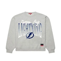 Women's Mitchell & Ness  Heather Gray Tampa Bay Lightning Hockey Night Sweatshirt