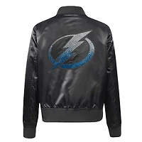 Women's Pro Standard  Black Tampa Bay Lightning Rhinestone Jewels Satin Full-Snap Jacket