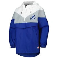 Veste coupe-vent à demi-zip Tommy Hilfiger pour femme bleu/argent Tampa Bay Lightning Staci