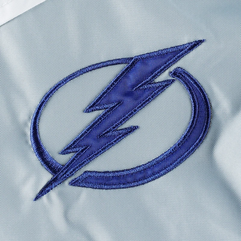 Veste coupe-vent à demi-zip Tommy Hilfiger pour femme bleu/argent Tampa Bay Lightning Staci