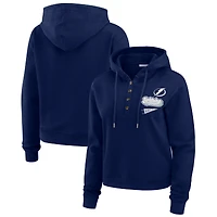 Sweat à capuche en tricot gaufré bleu Tampa Bay Lightning pour femme WEAR by Erin Andrews