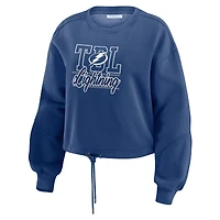 Ensemble de détente pour femme WEAR by Erin Andrews avec sweat-shirt et short en molleton délavé bleu Tampa Bay Lightning