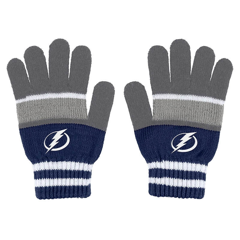WEAR by Erin Andrews Ensemble gants et écharpe Lightning Stripe Tampa Bay pour femmes