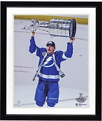 Yanni Gourde Tampa Bay Lightning Autographed 16" x 20" 2021 Stanley Cup Champions Raising Cup Photograph
