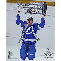 Yanni Gourde Tampa Bay Lightning Autographed 8" x 10" 2021 Stanley Cup Champions Raising Cup Photograph