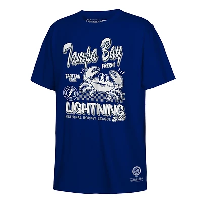T-shirt bleu Mitchell & Ness pour jeunes, Tampa Bay Lightning, concession stand