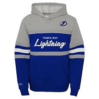 Youth Mitchell & Ness Gray Tampa Bay Lightning Head Coach Pullover Hoodie