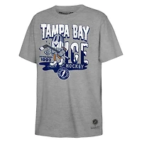 T-shirt de hockey sur glace gris Mitchell & Ness pour jeunes, Lightning Tampa Bay