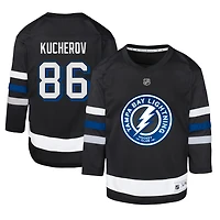 Maillot de joueur réplique alternative du Lightning Tampa Bay noir Nikita Kucherov pour jeunes
