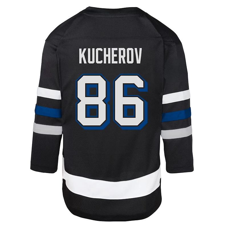 Maillot de joueur réplique alternative du Lightning Tampa Bay noir Nikita Kucherov pour jeunes