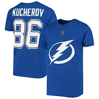 T-shirt avec nom et numéro du joueur Royal Tampa Bay Lightning de Nikita Kucherov pour jeune