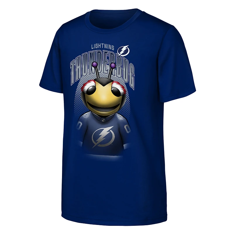 T-shirt bleu Youth Outerstuff à l'effigie de la mascotte du Lightning Tampa Bay
