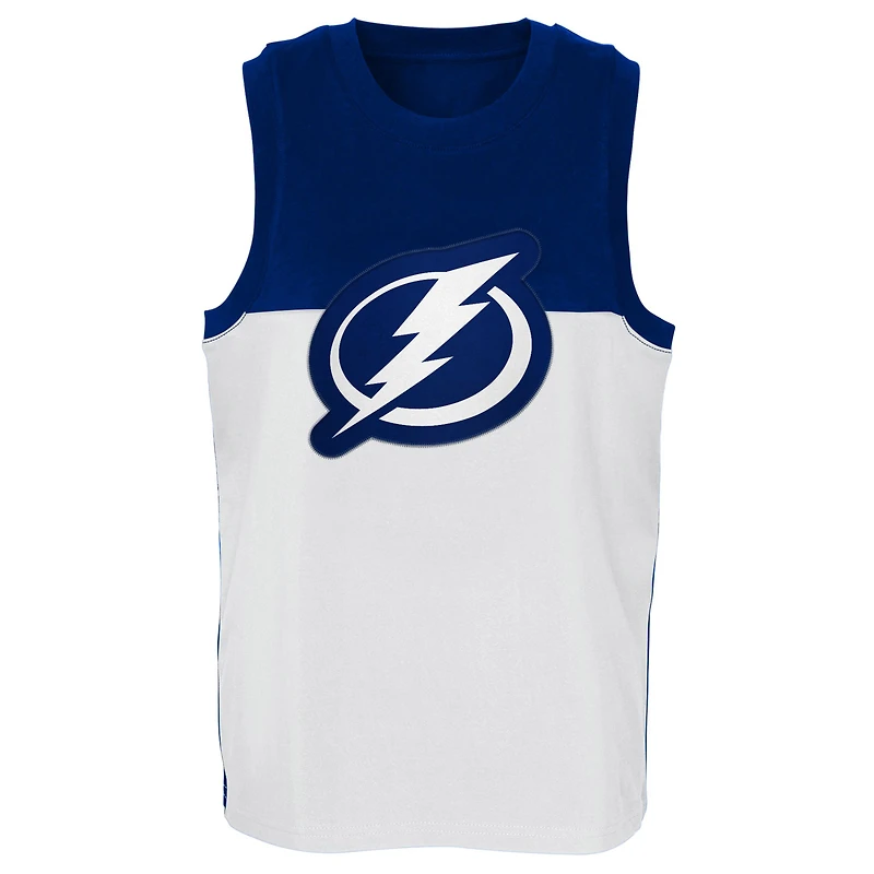 Débardeur Tampa Bay Lightning Revitalize blanc/bleu pour jeune
