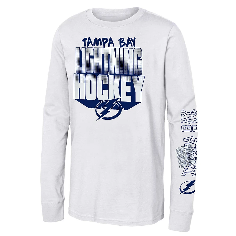 T-shirt à manches longues blanc pour jeunes Tampa Bay Lightning Standout