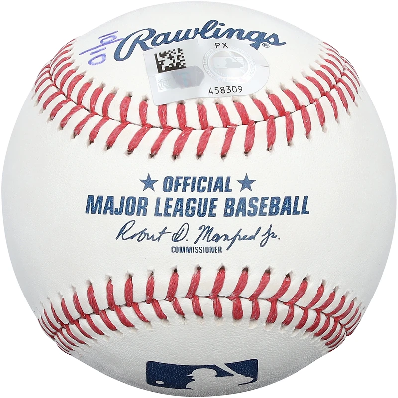 Balle de baseball autographiée par Evan Longoria des Tampa Bay Rays avec plusieurs inscriptions
