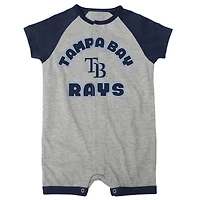 Barboteuse à boutons-pression Raglan Extra Base Hit gris chiné pour bébé